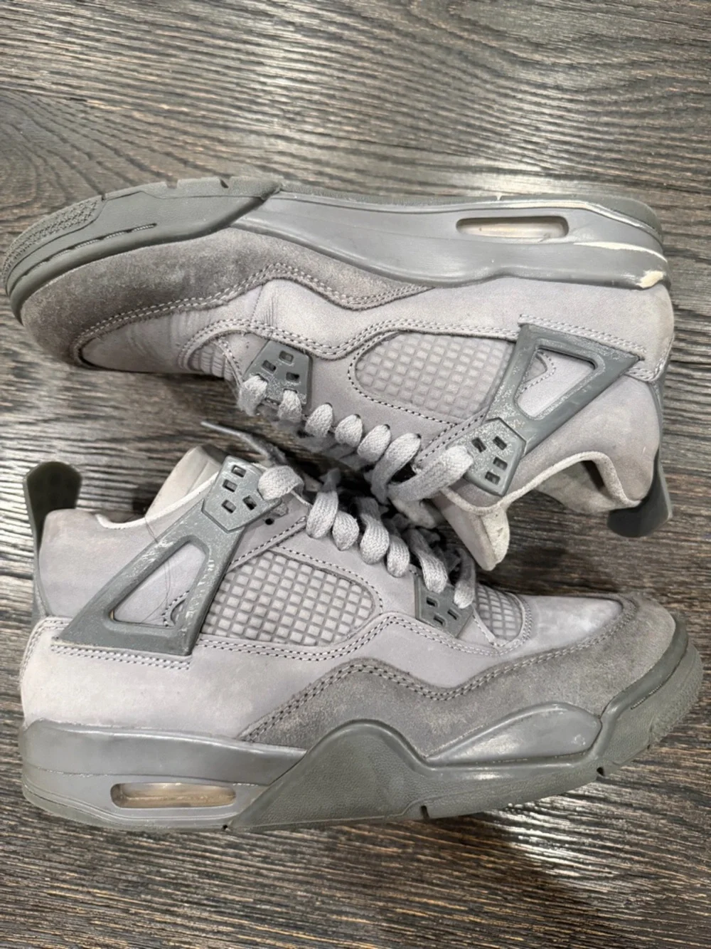 Nike Jordan 4 Retro SE Paris Olympic Wet Cement Grey Men GS Size 7Y